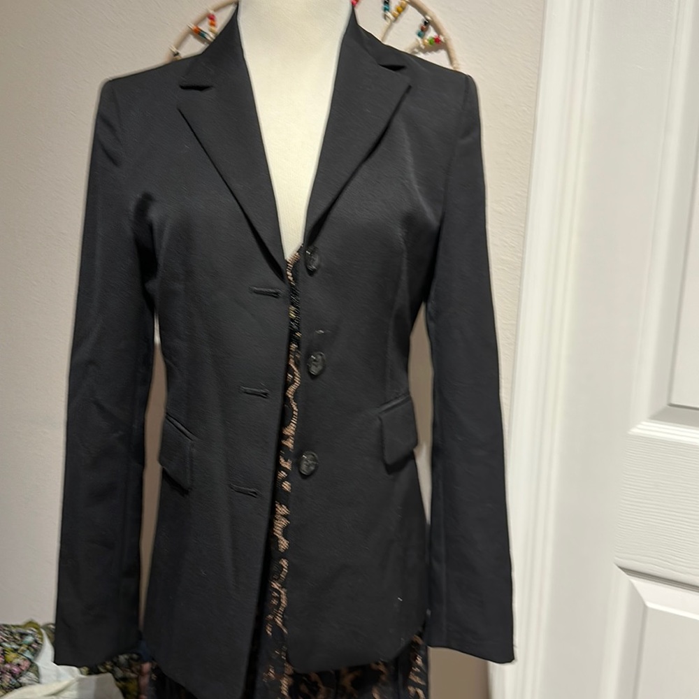 J.Crew, black hundred percent wool jacket size 4 fully lined with pockets